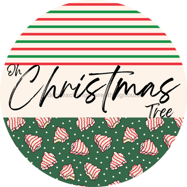 Door Hanger, Christmas Sign, Green Stripe Christmas Cake Sign, Welcome Sign, 18